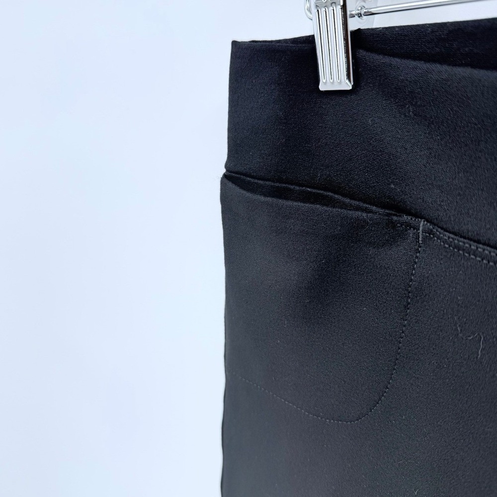 American Giant Womens Size 10 Ponte Kick Flare Pant Black Knit Slit Hem Minimal - Picture 9 of 13